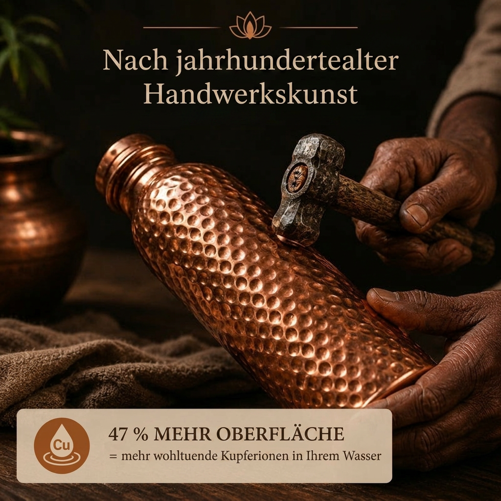 Fuvela Pure™ - Kupferflasche | Natürlich gereinigtes Wasser, ganz ohne Plastik