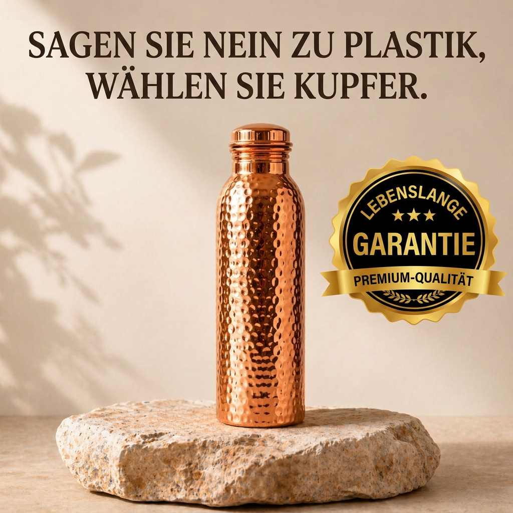 Fuvela Pure™ - Kupferflasche | Natürlich gereinigtes Wasser, ganz ohne Plastik
